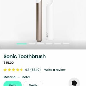 Quip Metal and Plastic Sonic Toothbrush - Gold and White